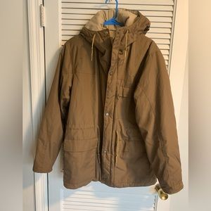 London Fog men’s brown mid weight hooded full zip coat size 38R
